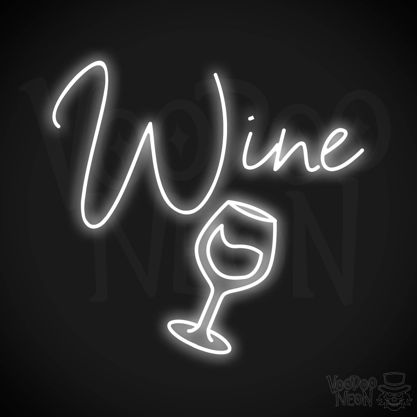 Wine Neon Sign - White