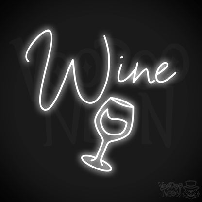 Wine Neon Sign - White