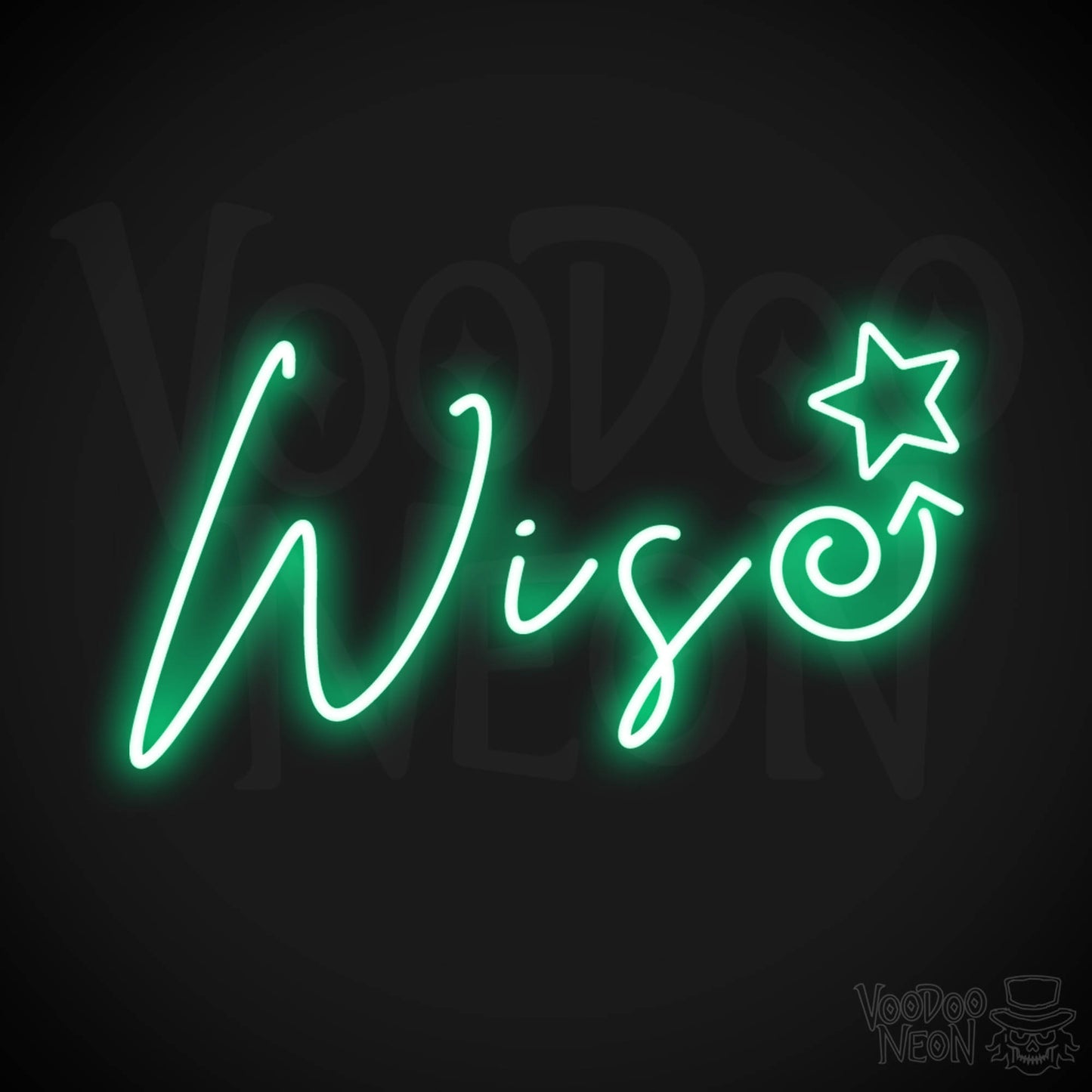 Wise Neon Sign - Neon Wise Sign - Color Green