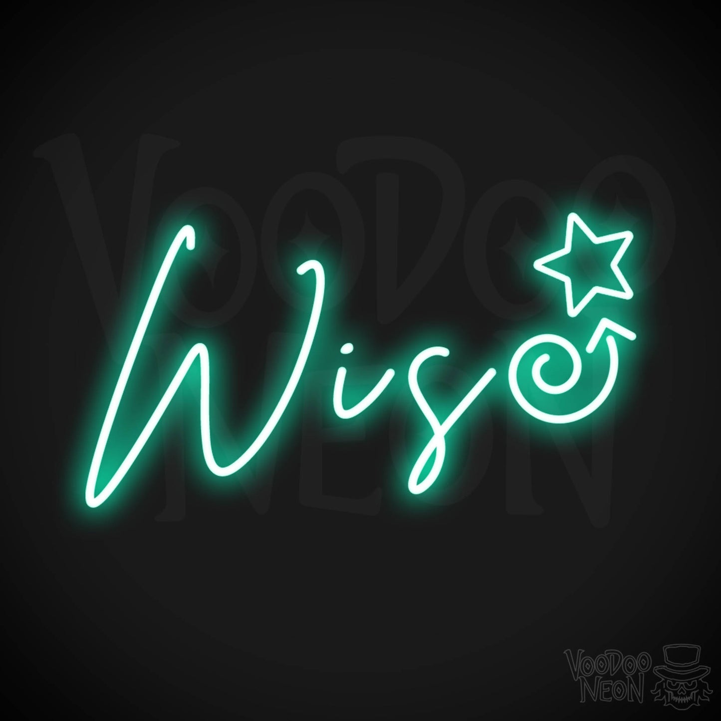 Wise Neon Sign - Neon Wise Sign - Color Light Green