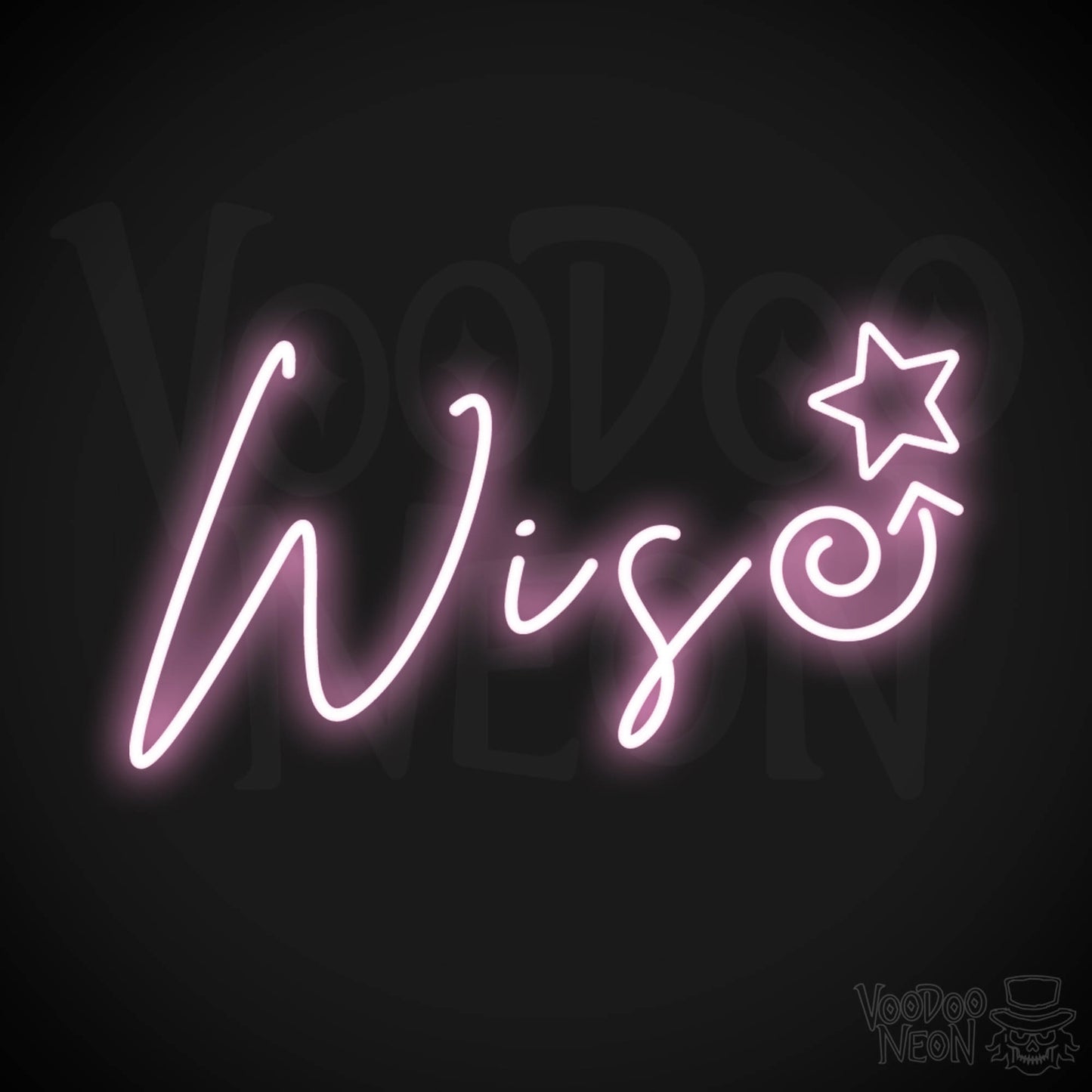 Wise Neon Sign - Neon Wise Sign - Color Light Pink