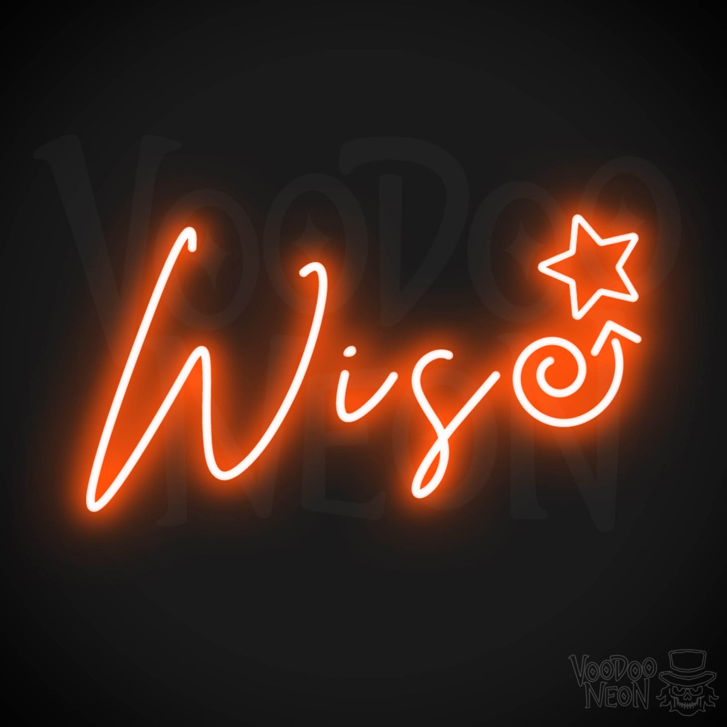 Wise Neon Sign - Neon Wise Sign - Color Orange