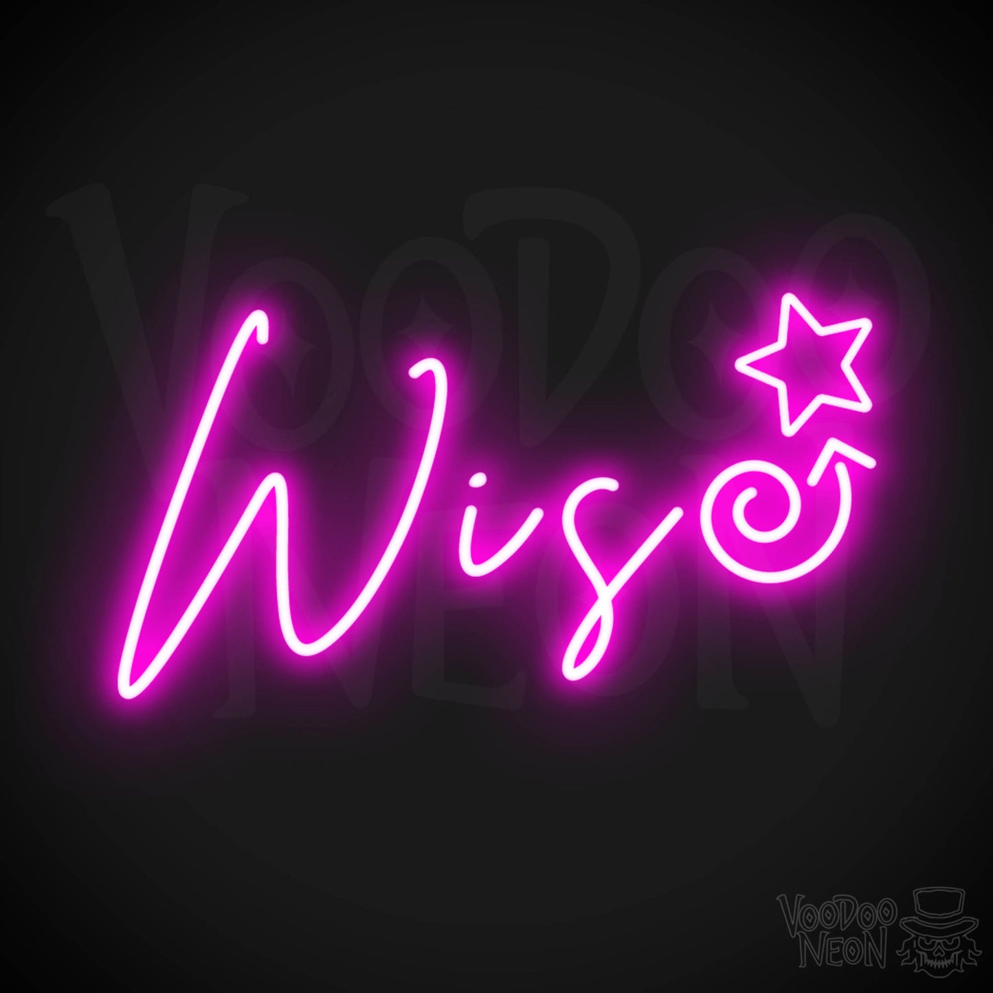 Wise Neon Sign - Neon Wise Sign - Color Pink