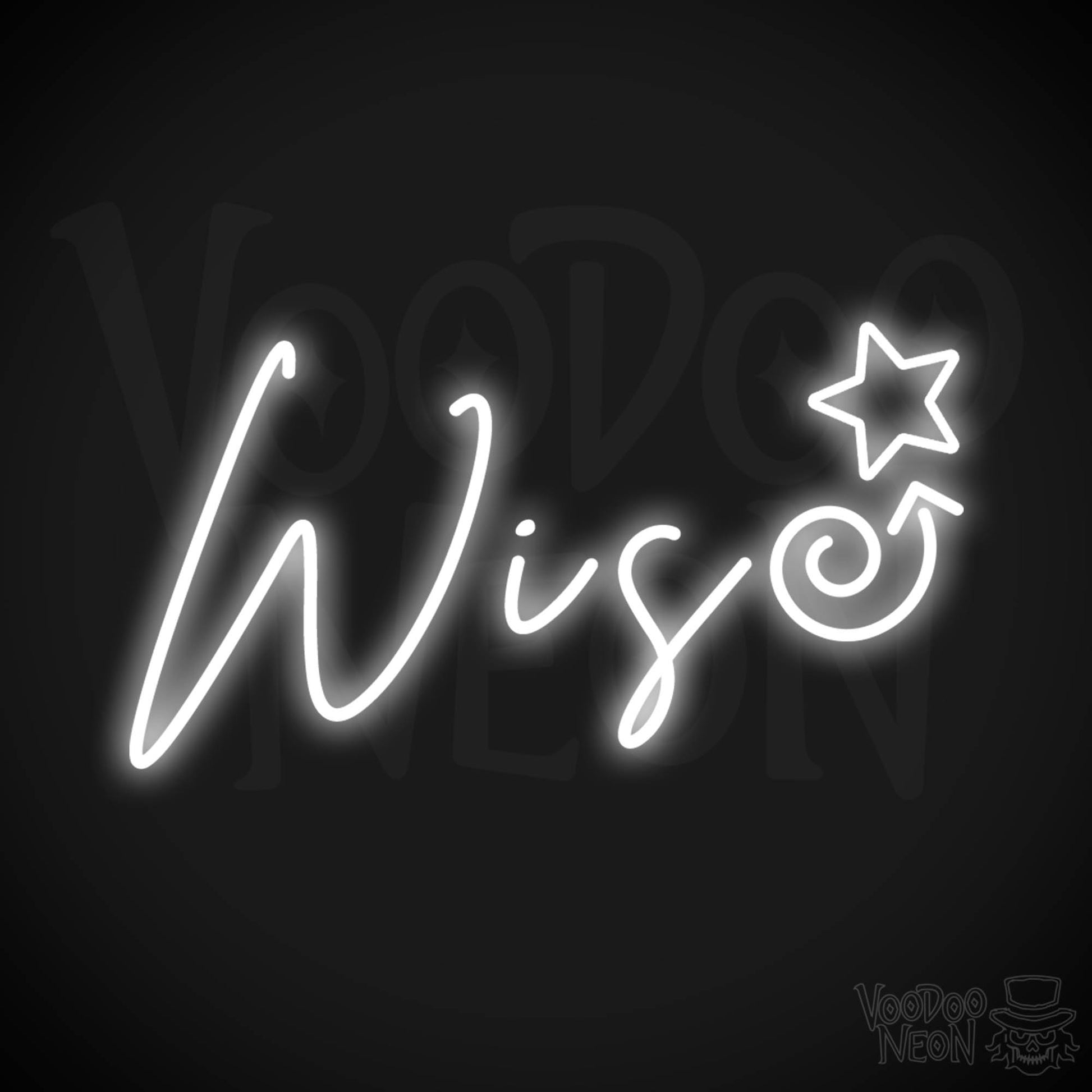 Wise Neon Sign - Neon Wise Sign - Color White
