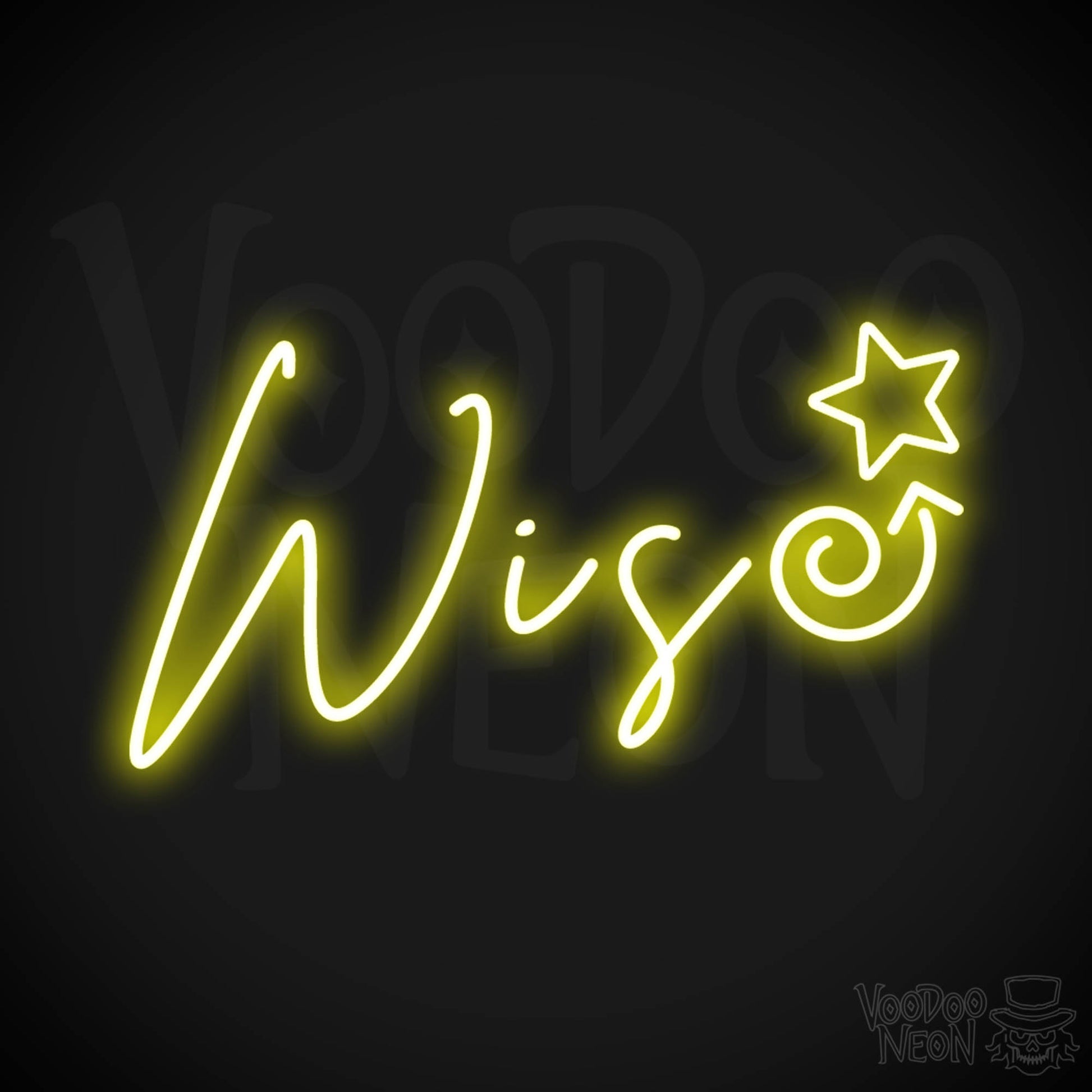 Wise Neon Sign - Neon Wise Sign - Color Yellow