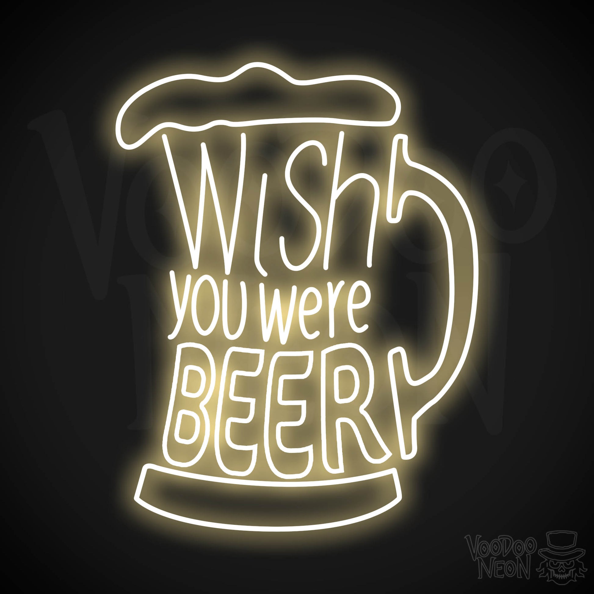 Wish You Were Beer Neon Sign - Warm White