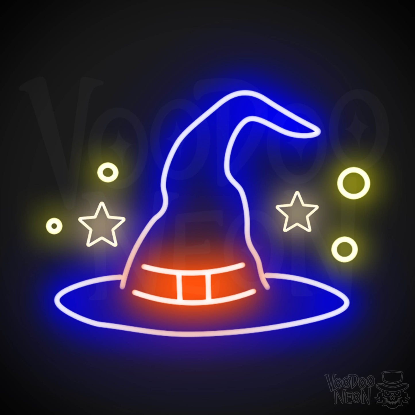 Witches Hat Neon Sign - Neon Witches Hat Wall Art - LED Sign - Color Multi-Color