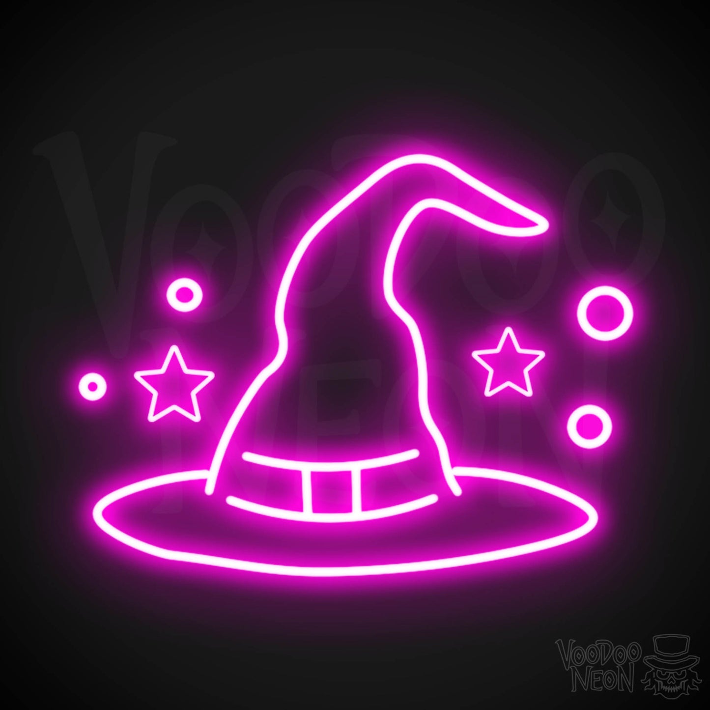 Witches Hat Neon Sign - Neon Witches Hat Wall Art - LED Sign - Color Pink