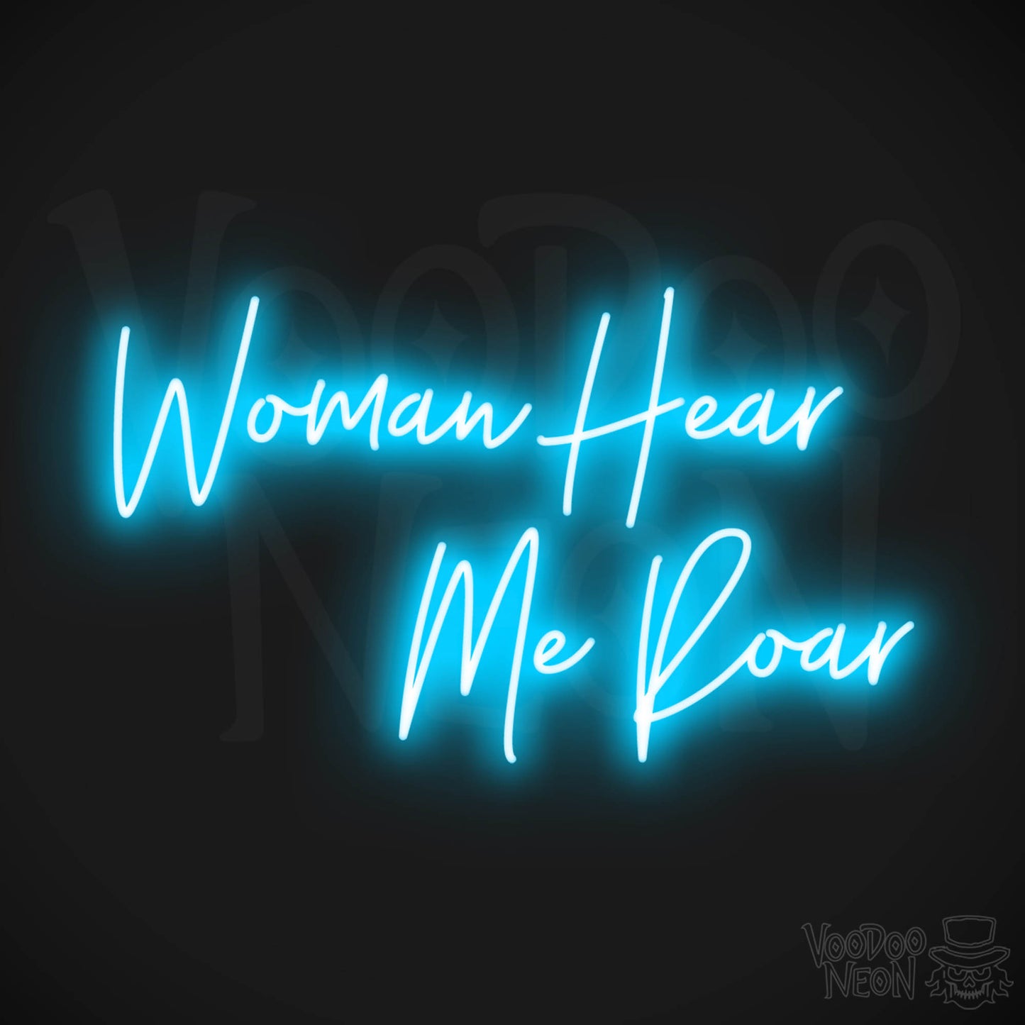 Woman Hear Me Roar LED Neon - Dark Blue