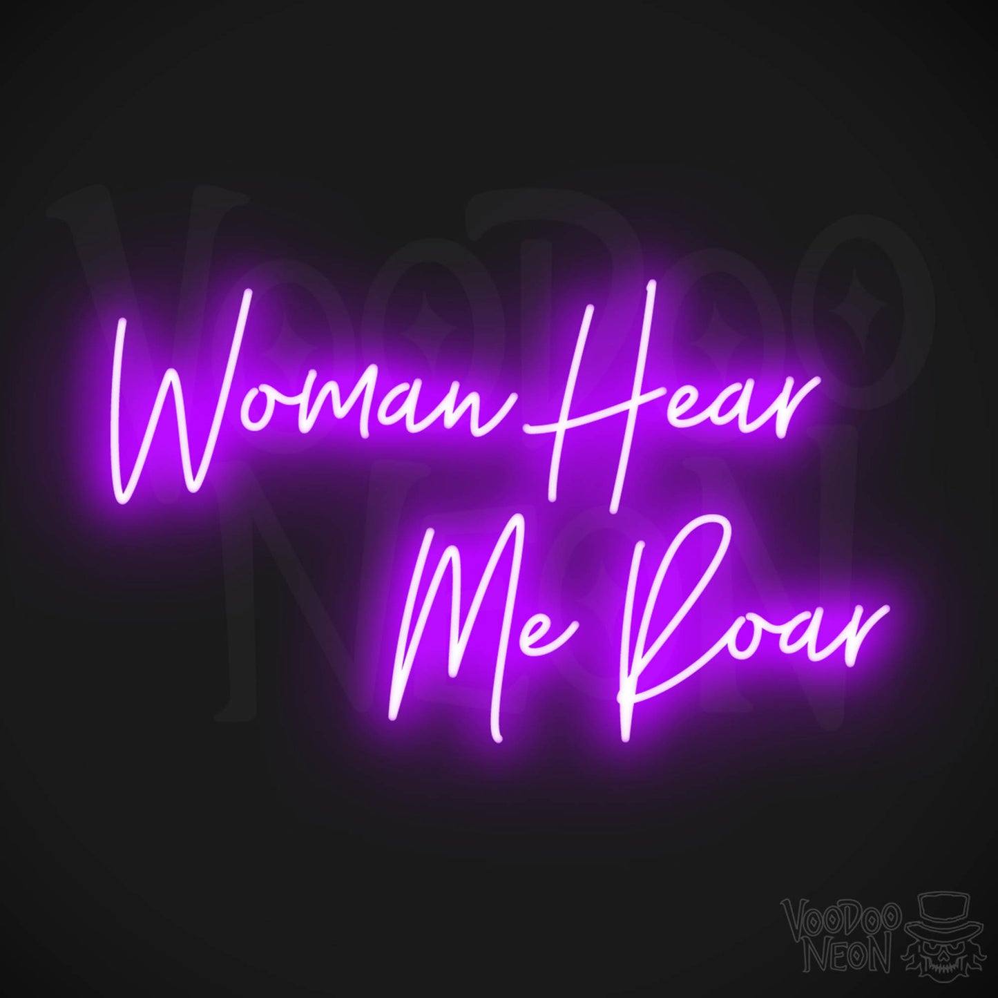 Woman Hear Me Roar LED Neon - Purple