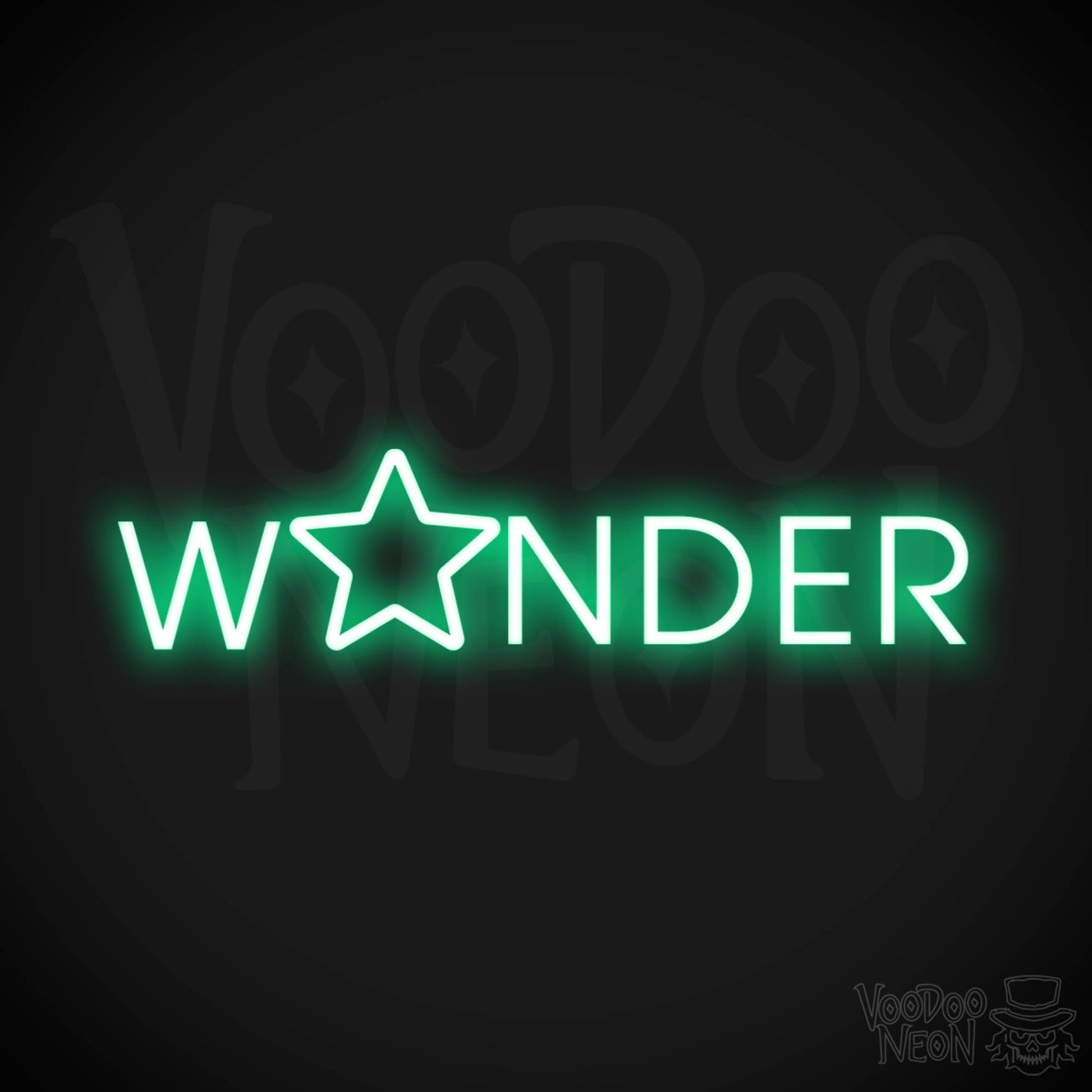Wonder Neon Sign - Neon Wonder Sign - Light Up Word Sign - Color Green