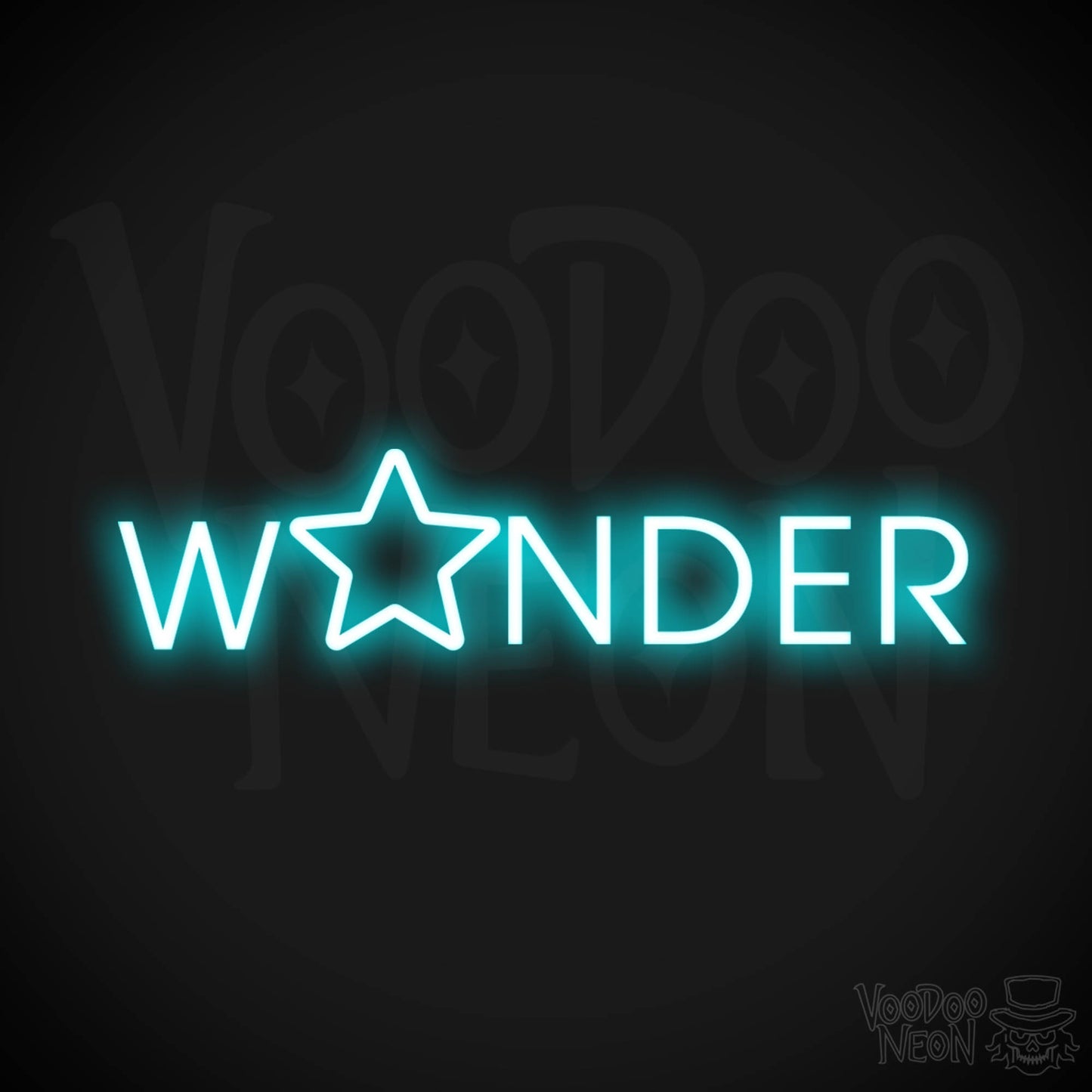 Wonder Neon Sign - Neon Wonder Sign - Light Up Word Sign - Color Ice Blue
