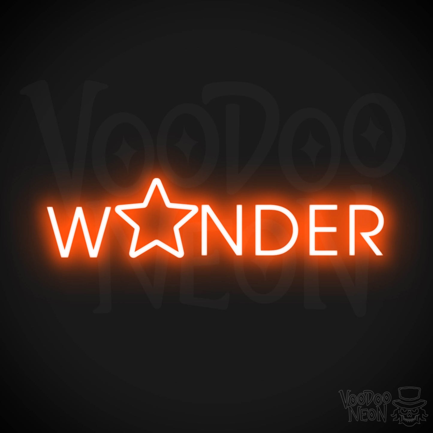 Wonder Neon Sign - Neon Wonder Sign - Light Up Word Sign - Color Orange