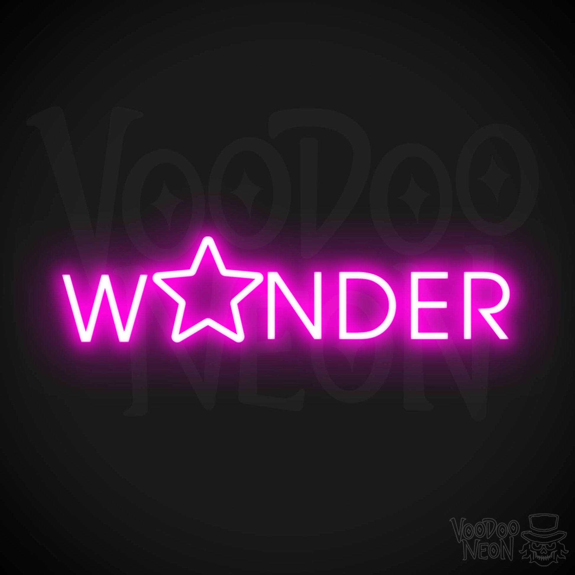 Wonder Neon Sign - Neon Wonder Sign - Light Up Word Sign - Color Pink