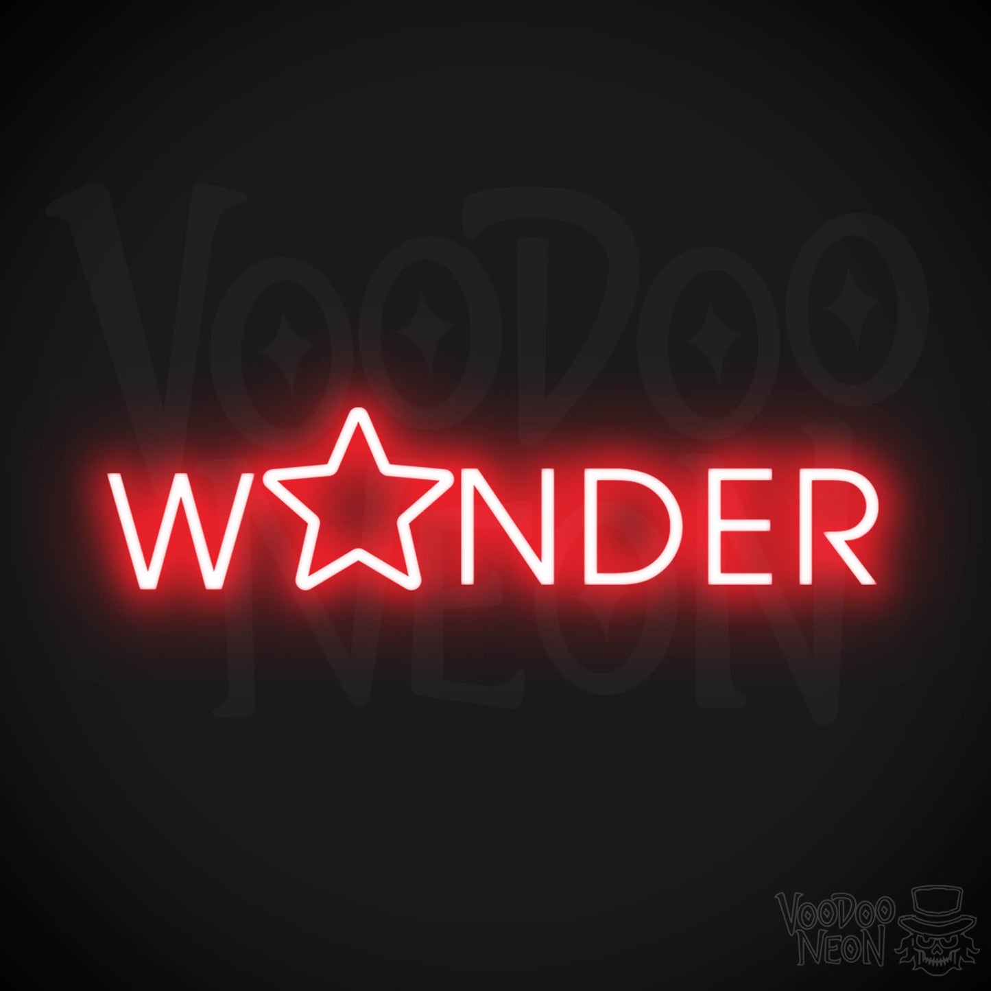 Wonder Neon Sign - Neon Wonder Sign - Light Up Word Sign - Color Red