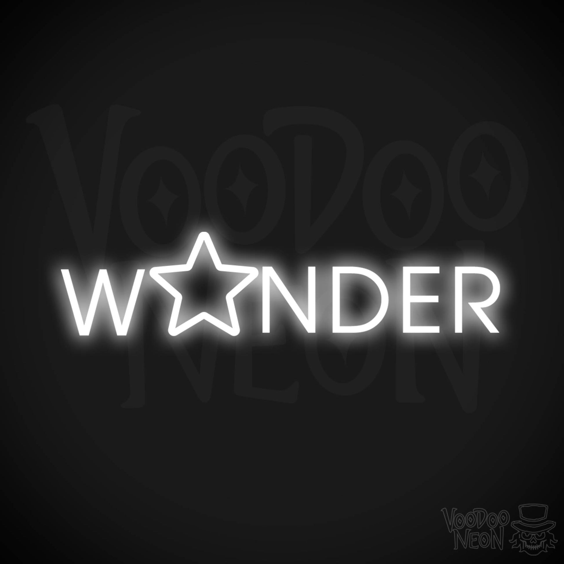 Wonder Neon Sign - Neon Wonder Sign - Light Up Word Sign - Color White