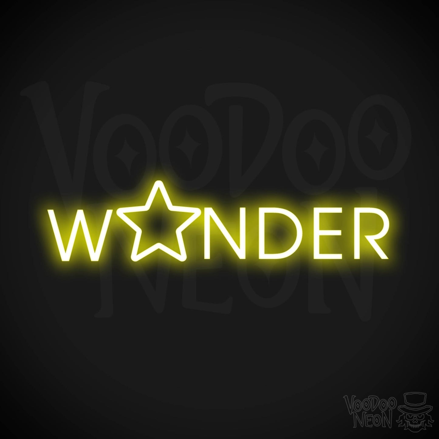 Wonder Neon Sign - Neon Wonder Sign - Light Up Word Sign - Color Yellow