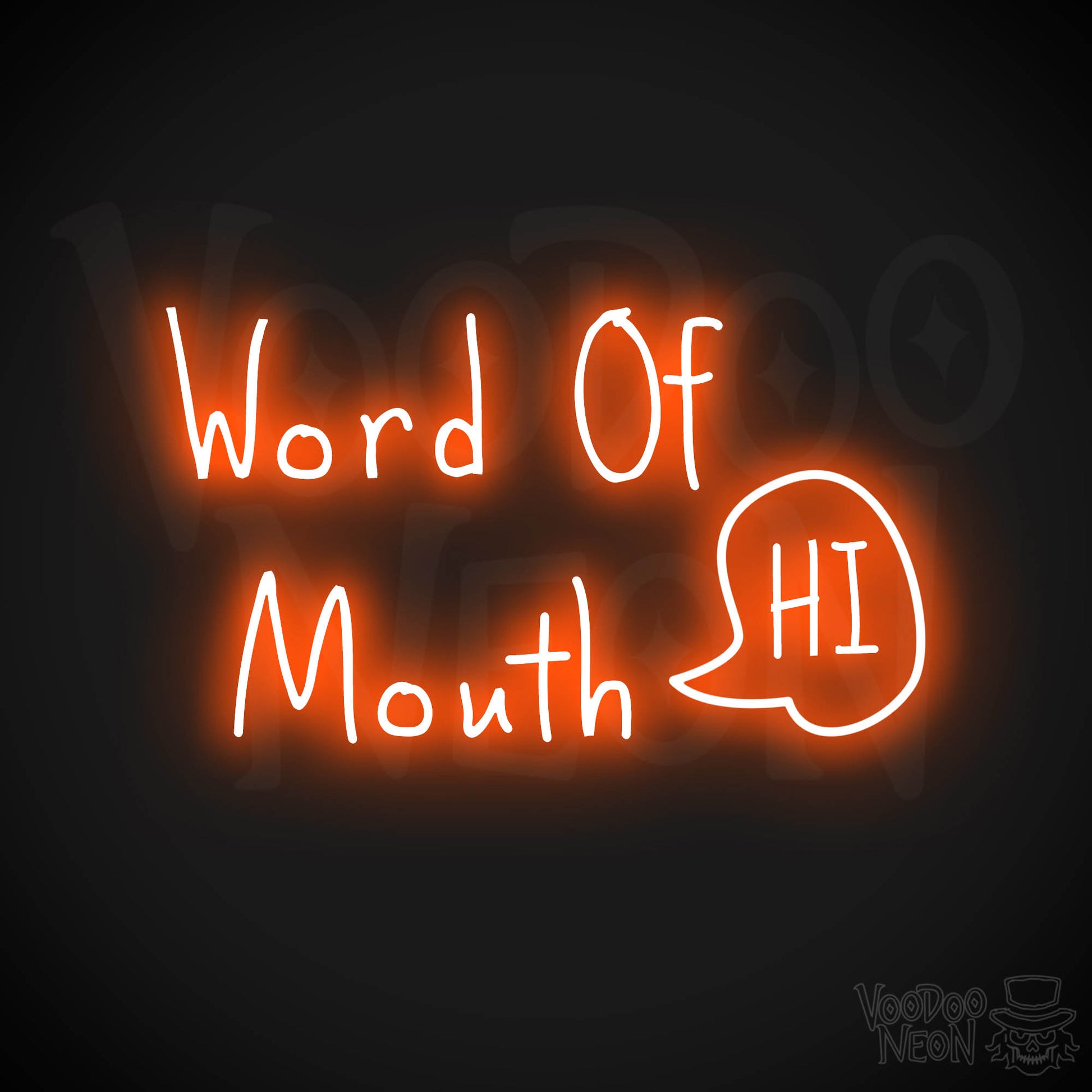 Word Of Mouth LED Neon - Orange