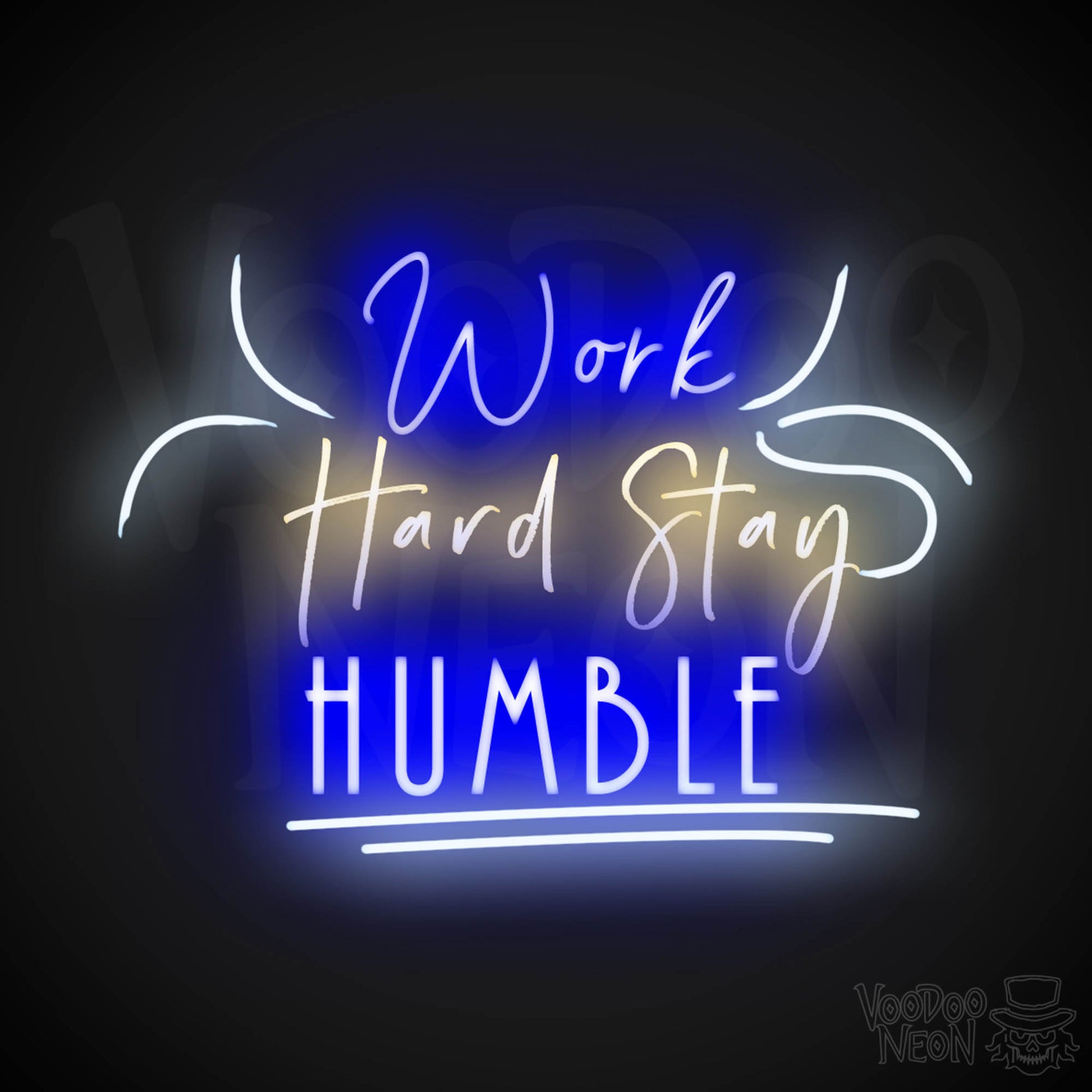 Work Hard Stay Humble Neon Sign - Work Hard Stay Humble Sign - LED Artwork - Color Multi-Color