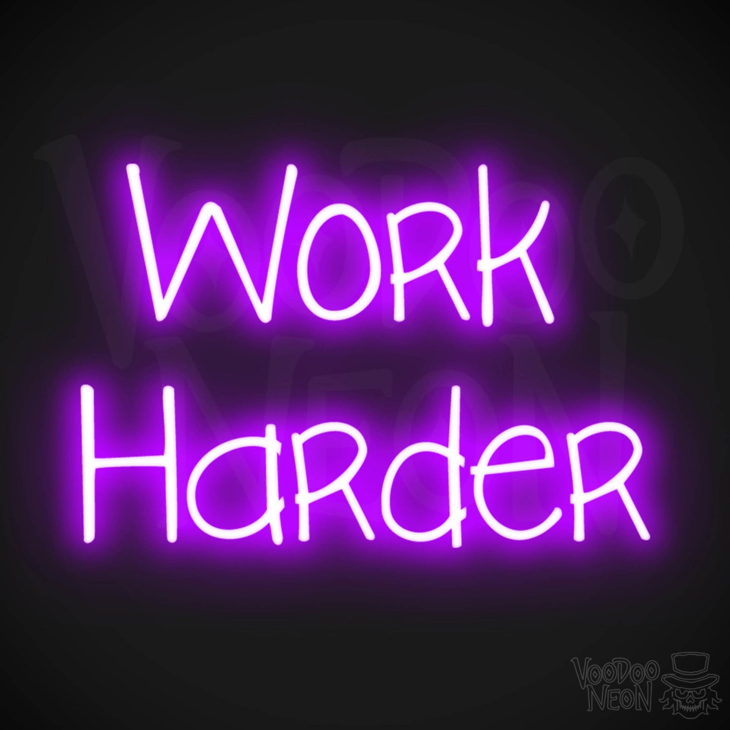Work Harder LED Neon - Purple