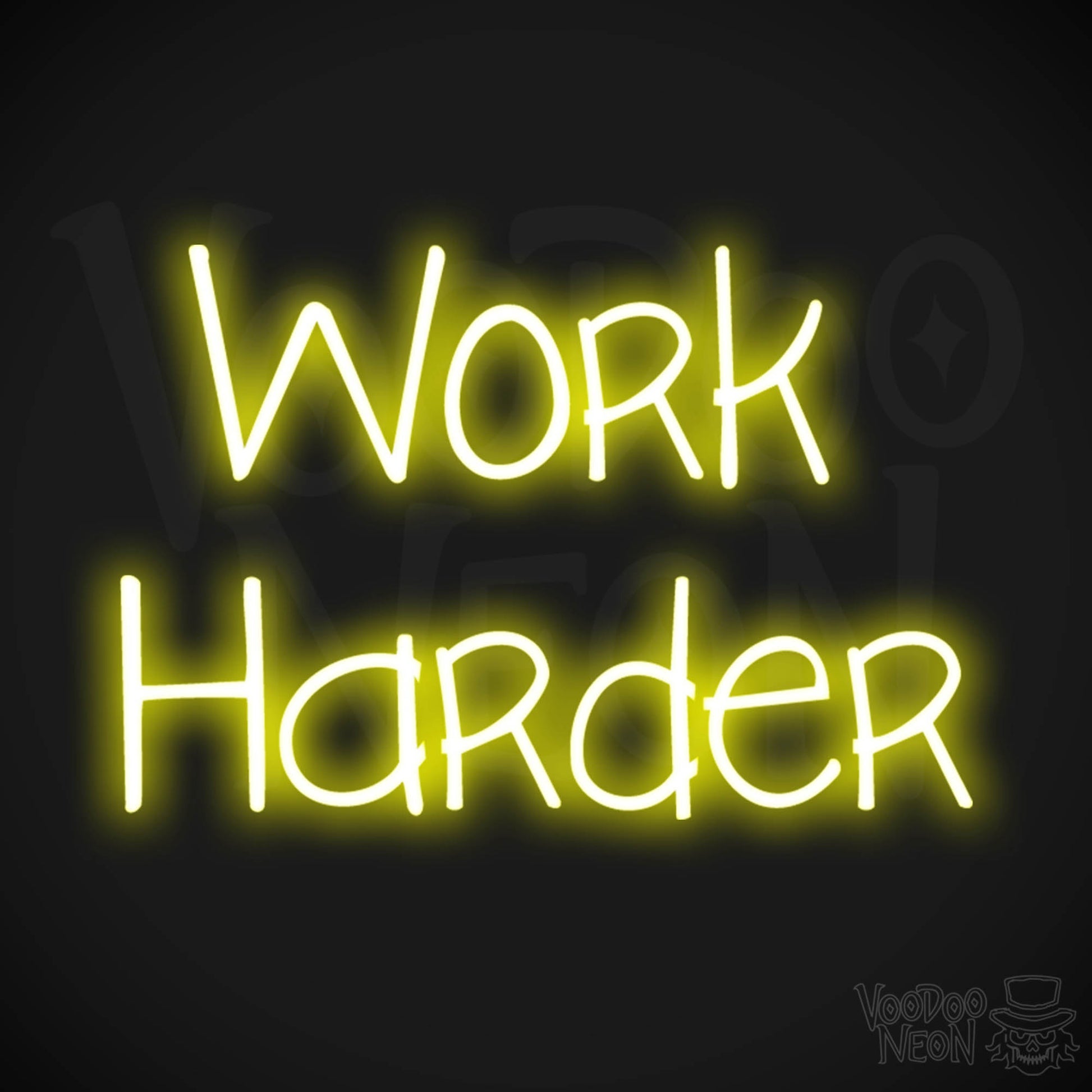 Work Harder LED Neon - Yellow
