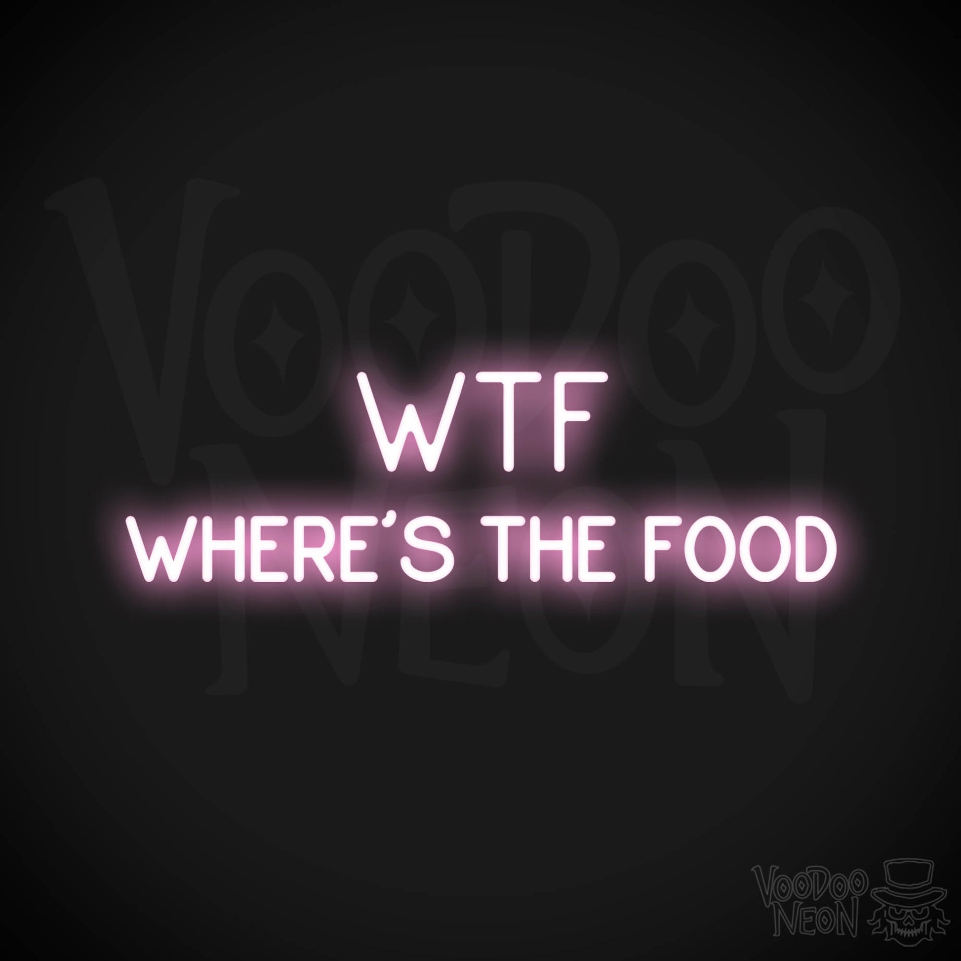 Wtf (Wheres The Food) LED Neon - Light Pink