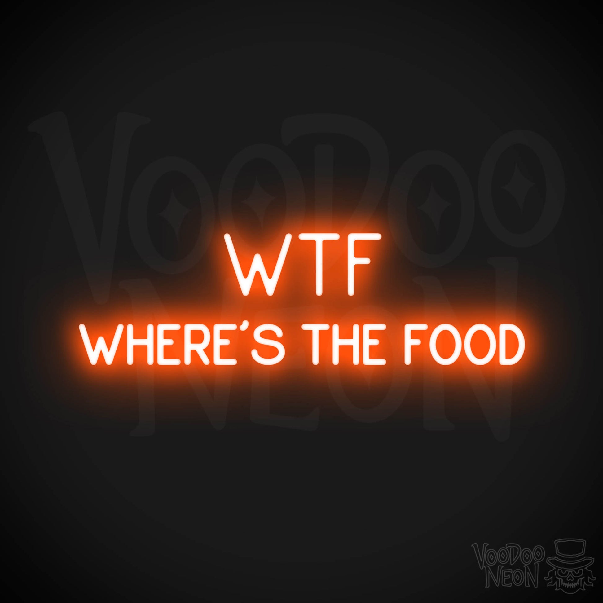 Wtf (Wheres The Food) LED Neon - Orange