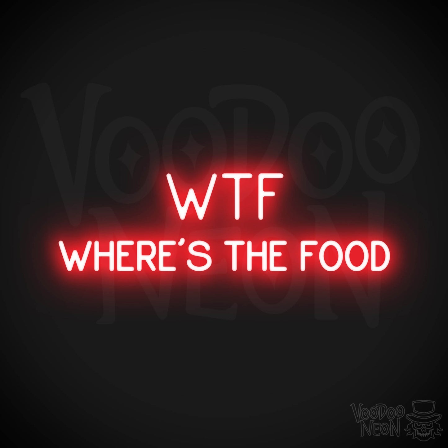 Wtf (Wheres The Food) LED Neon - Red
