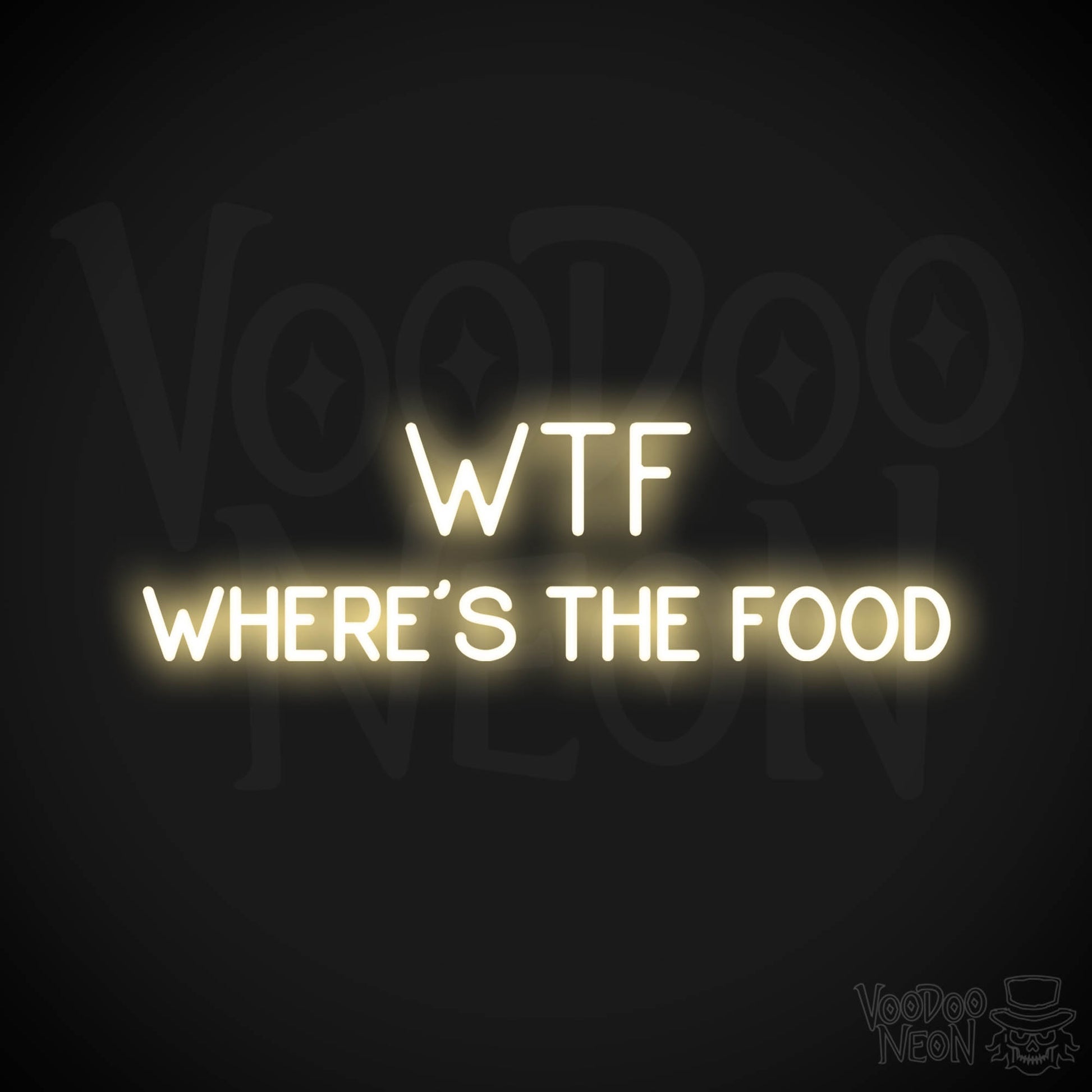 Wtf (Wheres The Food) LED Neon - Warm White