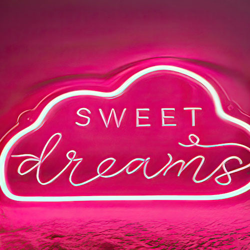 Sweet dreams neon wall decoration for bedroom in pink LED lights