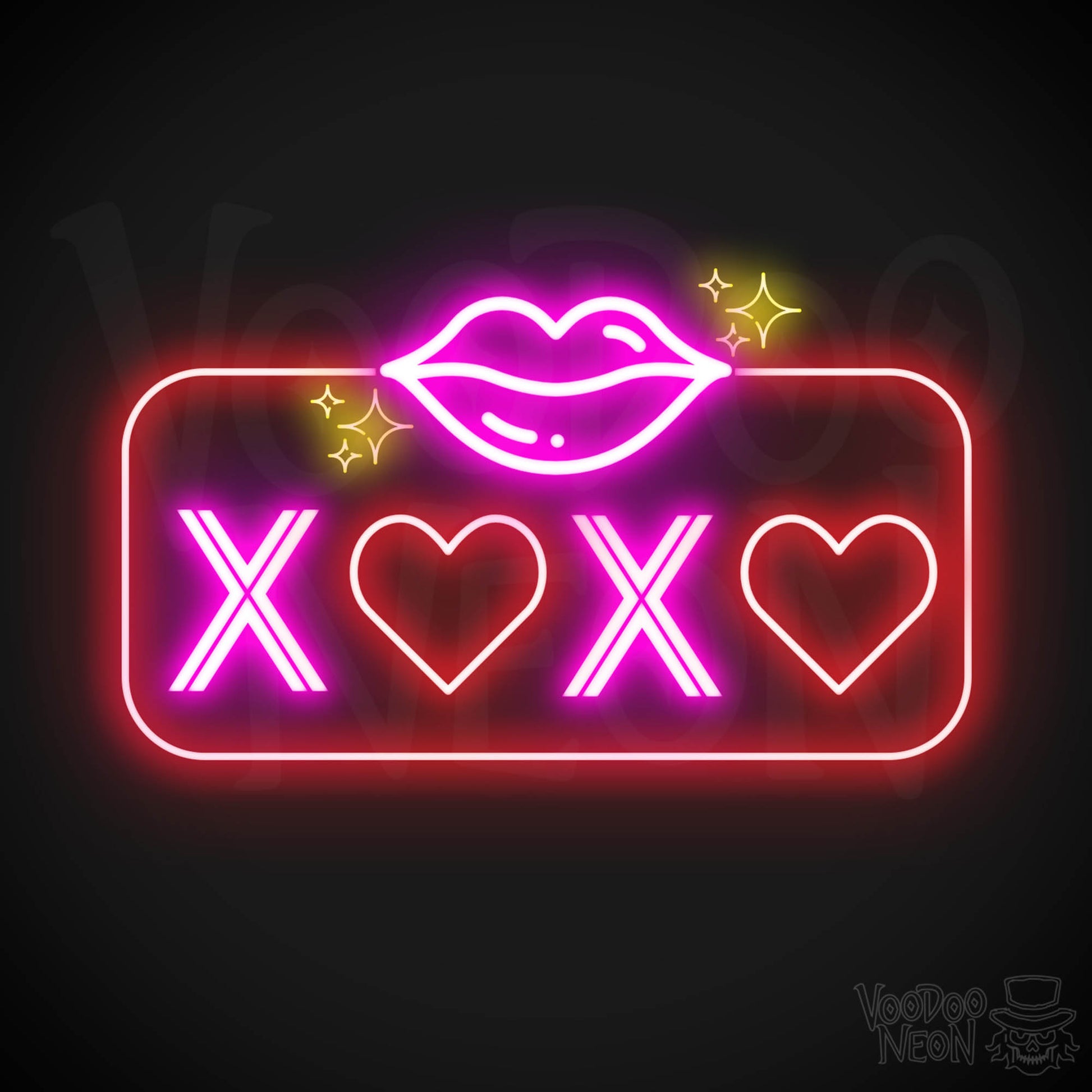 Xoxo Neon Sign - Neon XOXO - Kiss Hug Neon Wall Art - Color Multi-Color