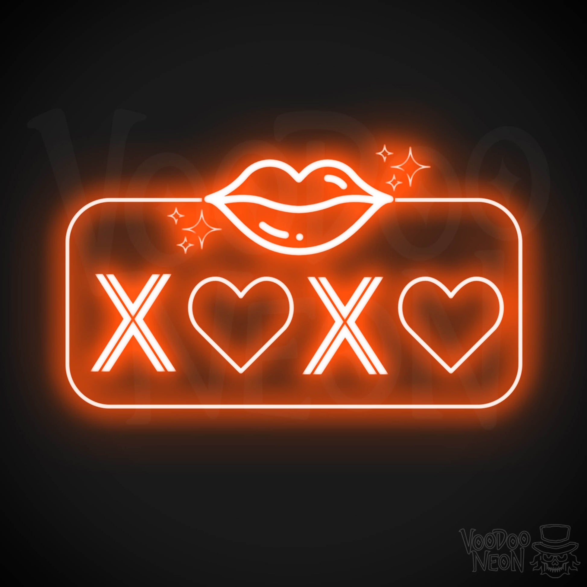 Xoxo Neon Sign - Neon XOXO - Kiss Hug Neon Wall Art - Color Orange