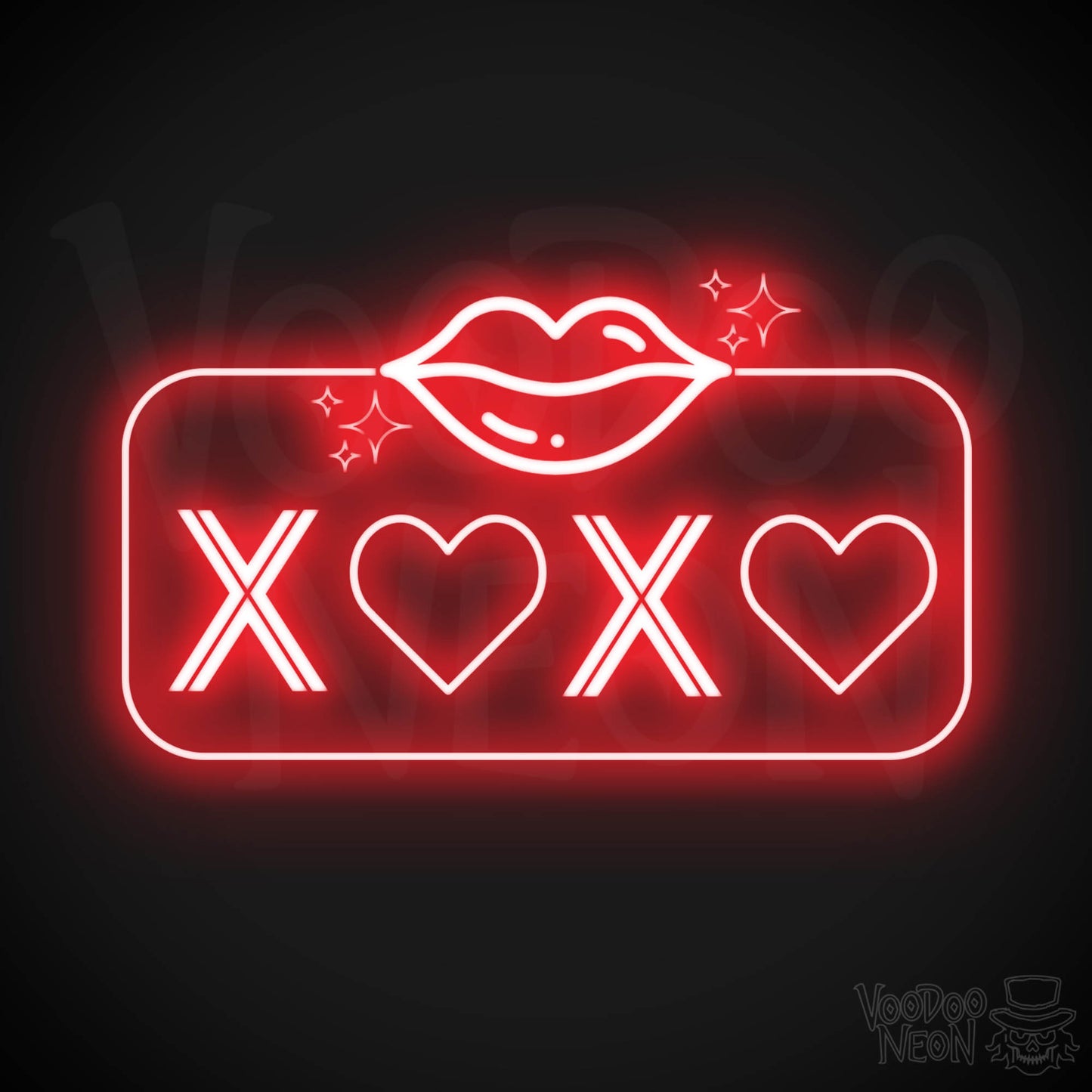 Xoxo Neon Sign - Neon XOXO - Kiss Hug Neon Wall Art - Color Red