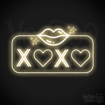 Xoxo Neon Sign - Neon XOXO - Kiss Hug Neon Wall Art - Color Warm White