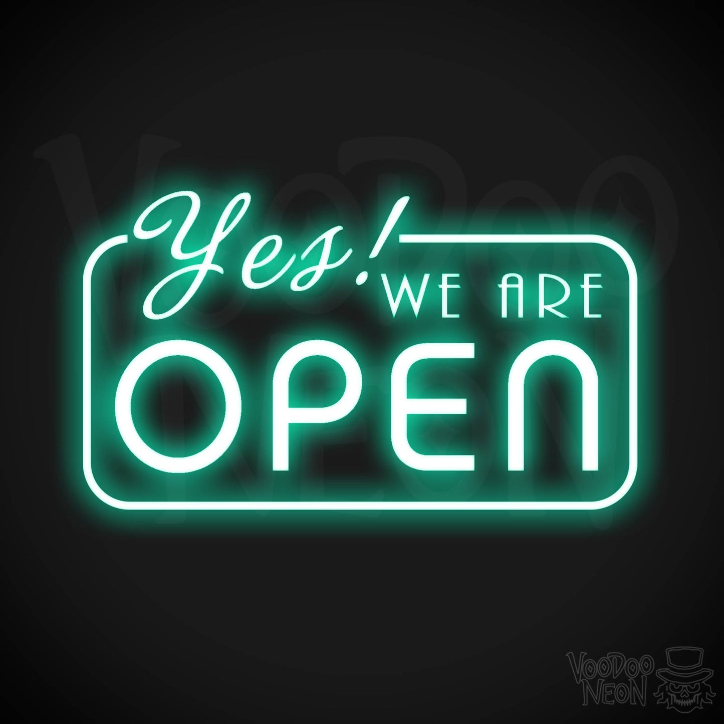 Yes We Are Open Neon Sign - Neon Yes We Are Open Sign - LED Sign - Color Light Green