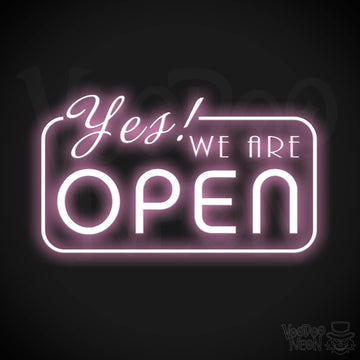 Yes We Are Open Neon Sign - Neon Yes We Are Open Sign - LED Sign - Color Light Pink