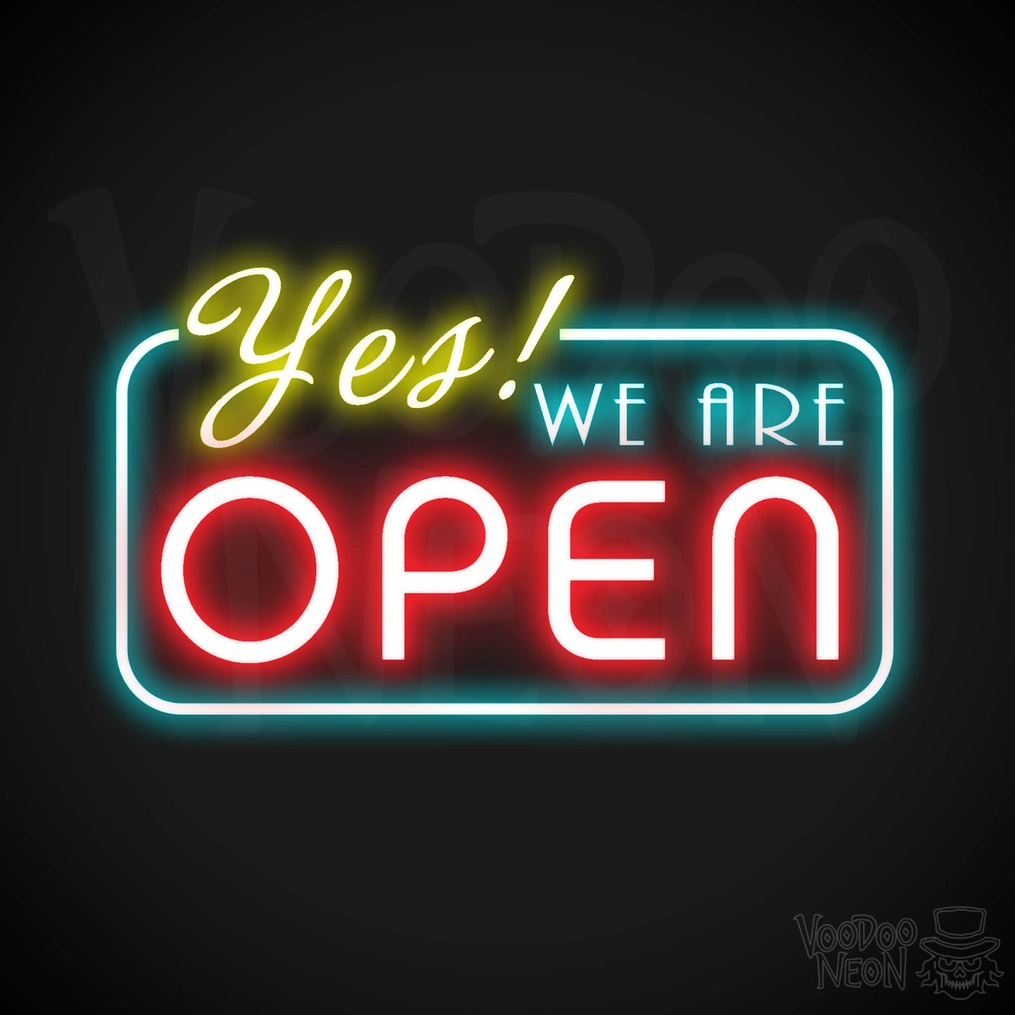 Yes We Are Open Neon Sign - Neon Yes We Are Open Sign - LED Sign - Color Multi-Color