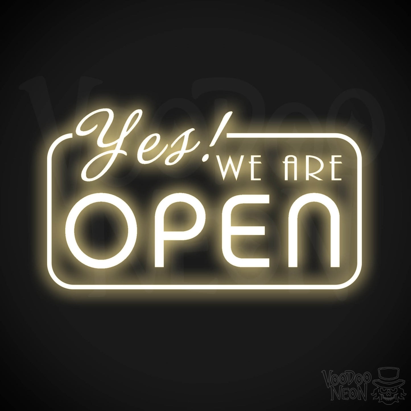 Yes We Are Open Neon Sign - Neon Yes We Are Open Sign - LED Sign - Color Warm White