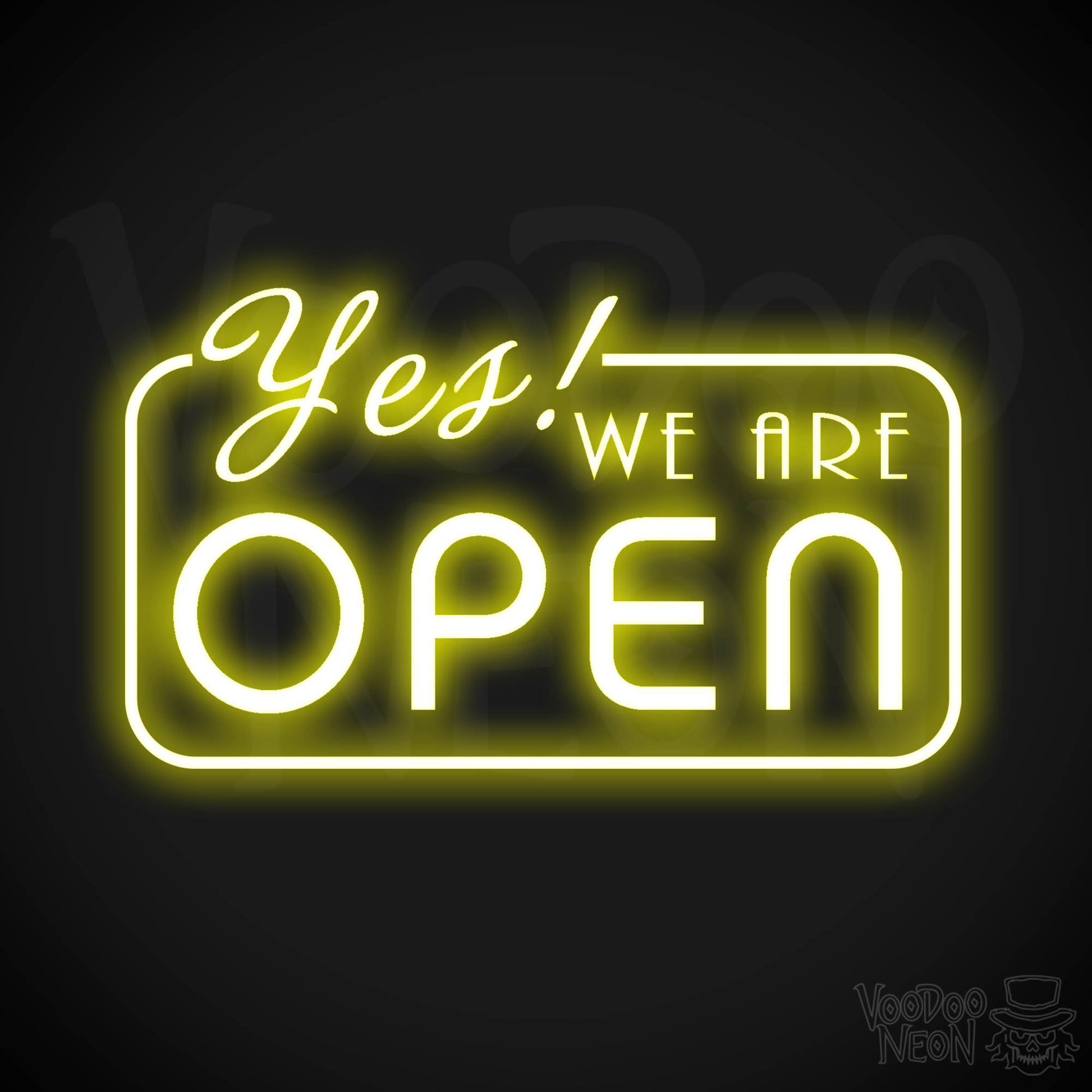 Yes We Are Open Neon Sign - Neon Yes We Are Open Sign - LED Sign - Color Yellow