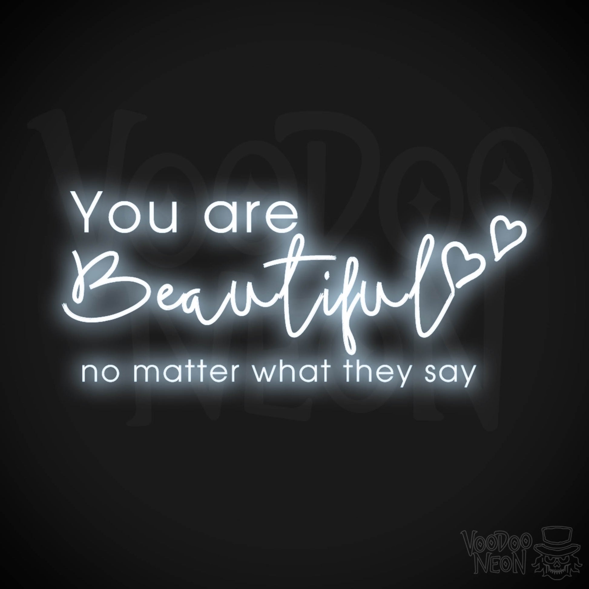 You Are Beautiful Neon Sign - Neon You Are Beautiful Sign - LED Wall Art - Color Cool White