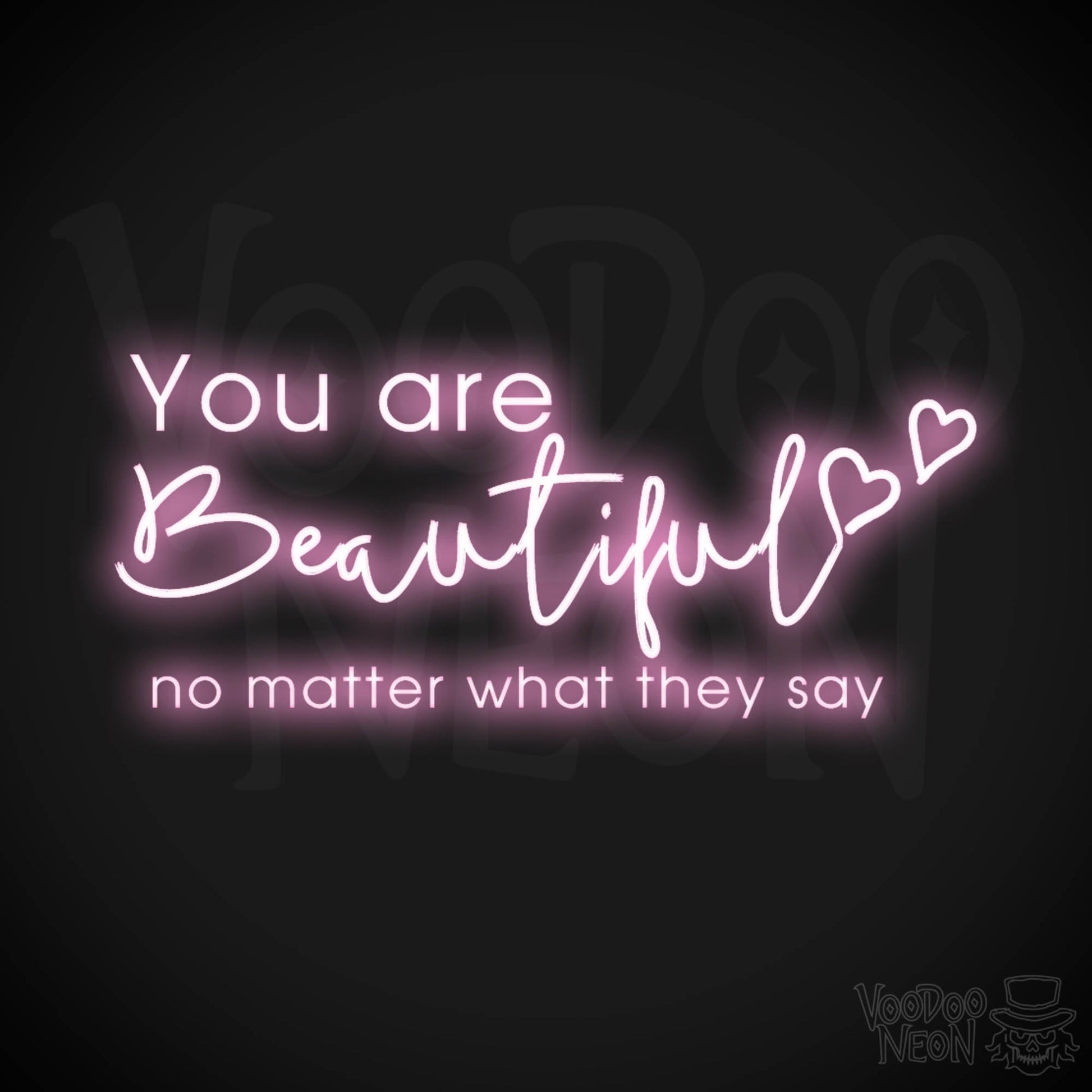 You Are Beautiful Neon Sign - Neon You Are Beautiful Sign - LED Wall Art - Color Light Pink