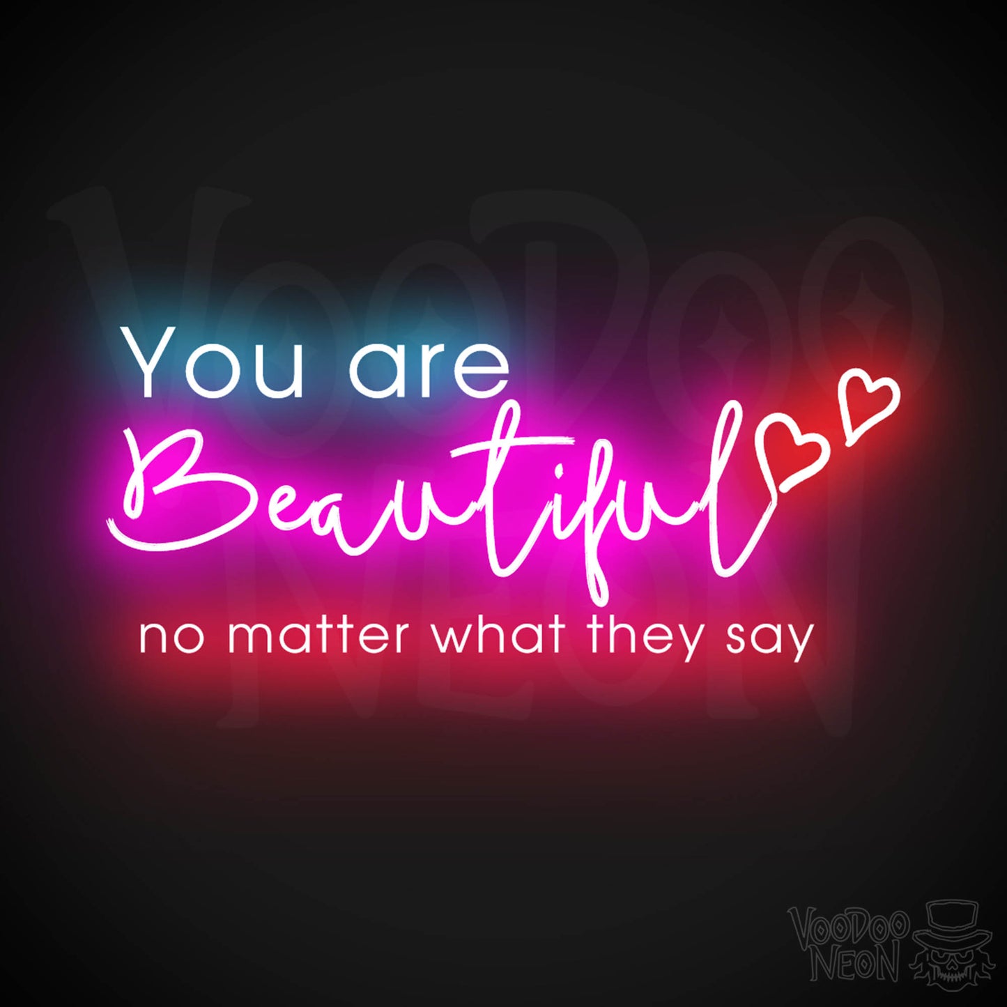 You Are Beautiful Neon Sign - Neon You Are Beautiful Sign - LED Wall Art - Color Multi-Color