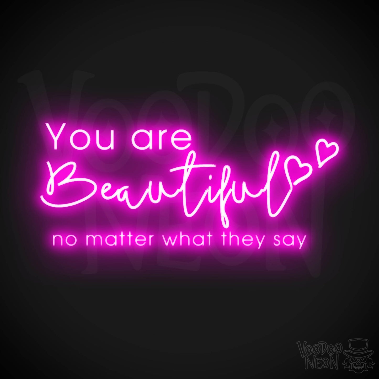 You Are Beautiful Neon Sign - Neon You Are Beautiful Sign - LED Wall Art - Color Pink