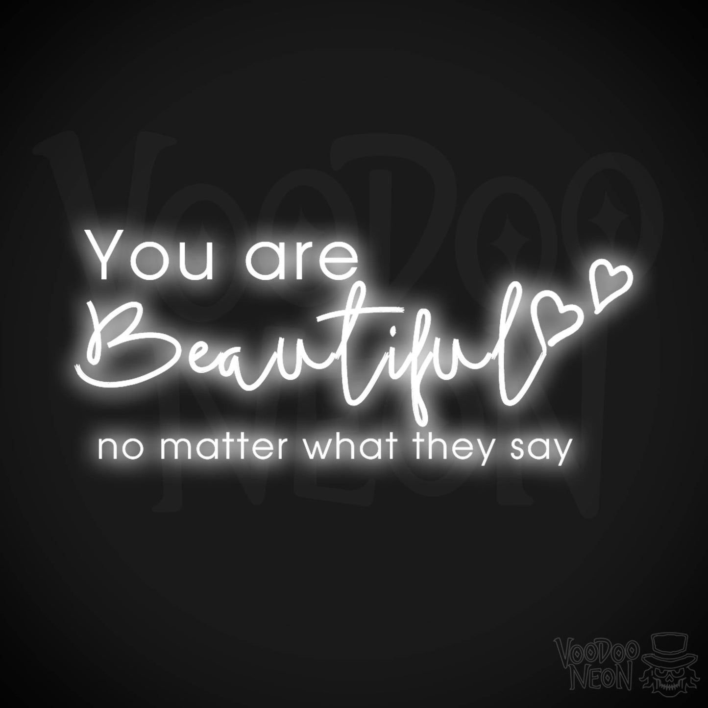 You Are Beautiful Neon Sign - Neon You Are Beautiful Sign - LED Wall Art - Color White