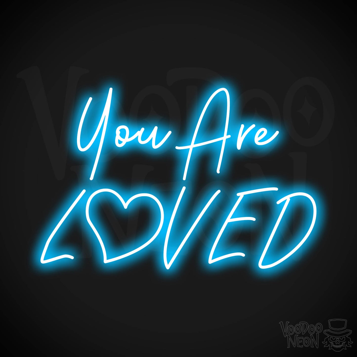 You Are Loved Neon Sign - Dark Blue