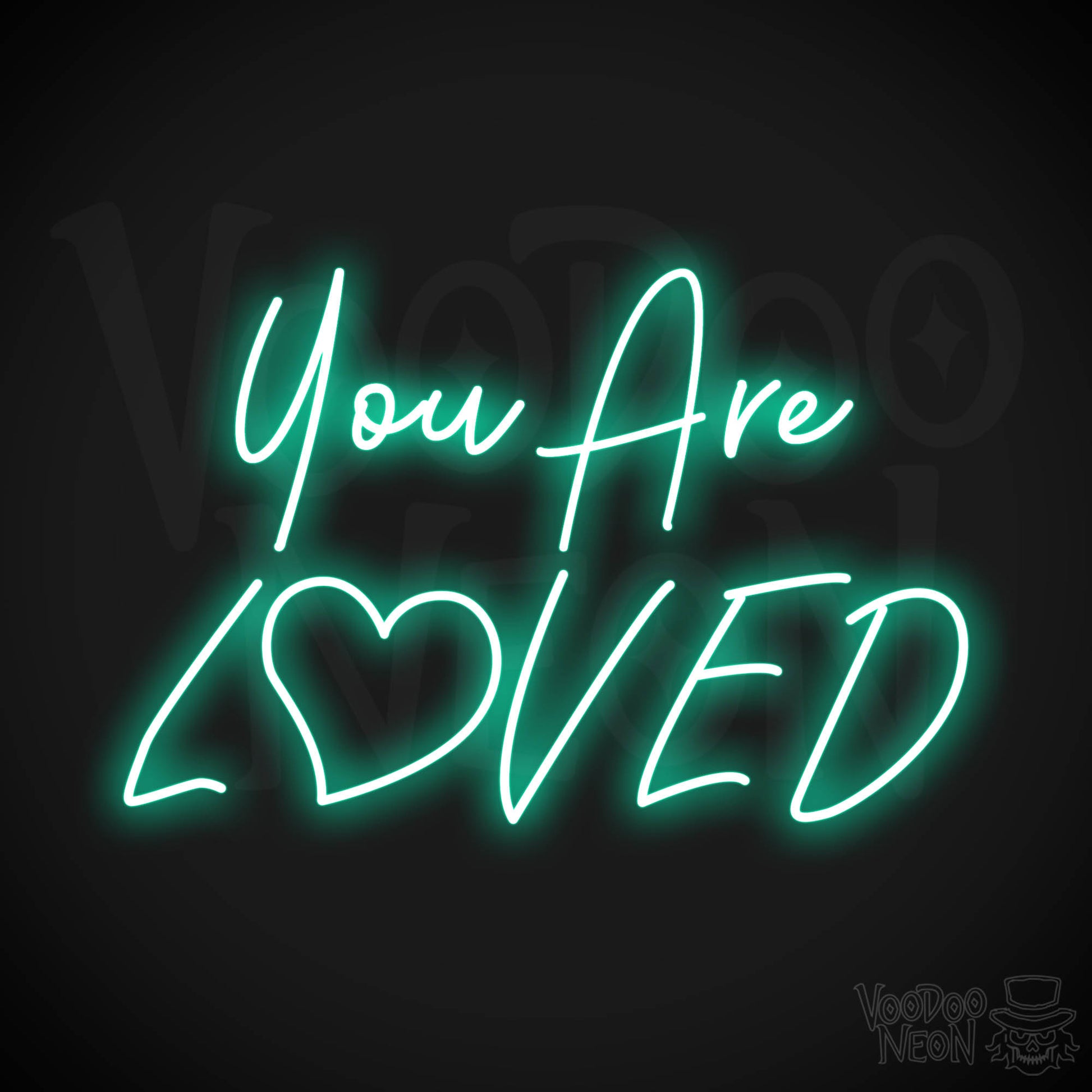 You Are Loved Neon Sign - Light Green