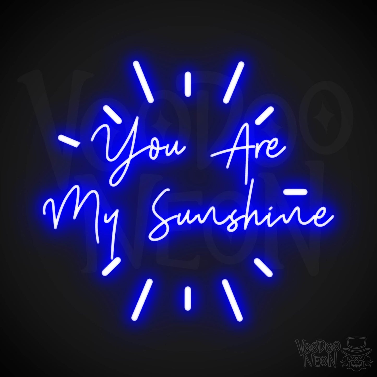 You Are My Sunshine Wall Art - You Are My Sunshine Neon Sign - LED Wall Art - Color Dark Blue