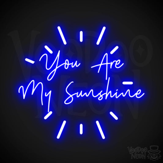 You Are My Sunshine Wall Art - You Are My Sunshine Neon Sign - LED Wall Art - Color Dark Blue