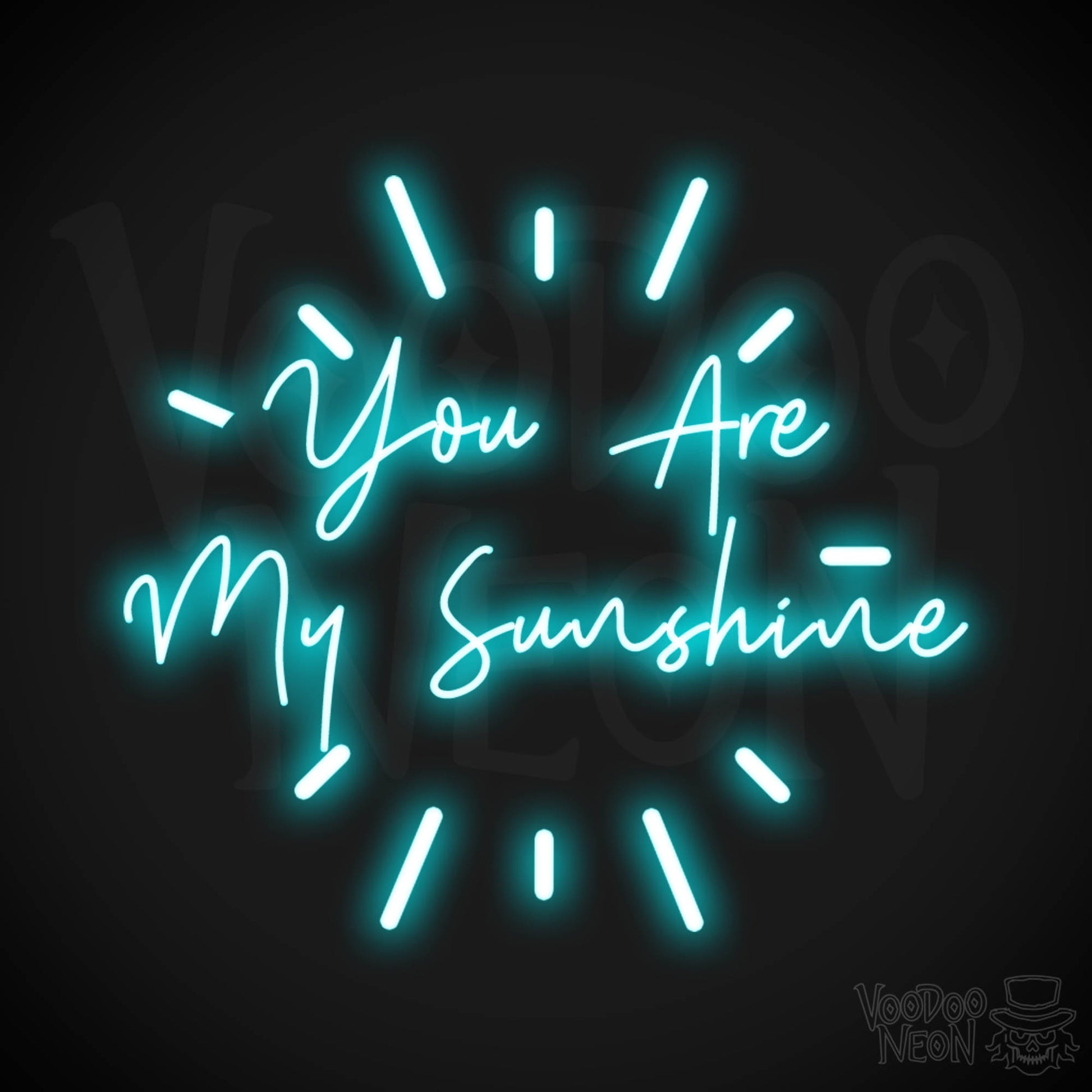 You Are My Sunshine Wall Art - You Are My Sunshine Neon Sign - LED Wall Art - Color Ice Blue