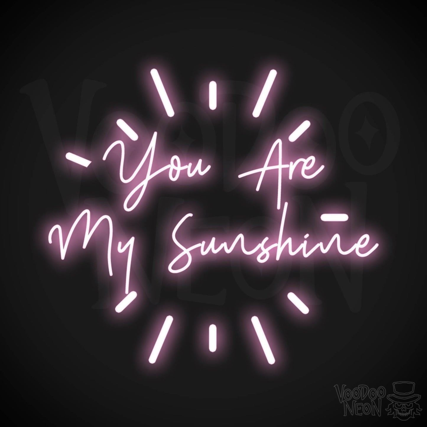 You Are My Sunshine Wall Art - You Are My Sunshine Neon Sign - LED Wall Art - Color Light Pink